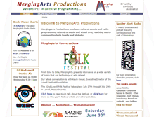 Tablet Screenshot of mergingartsproductions.com